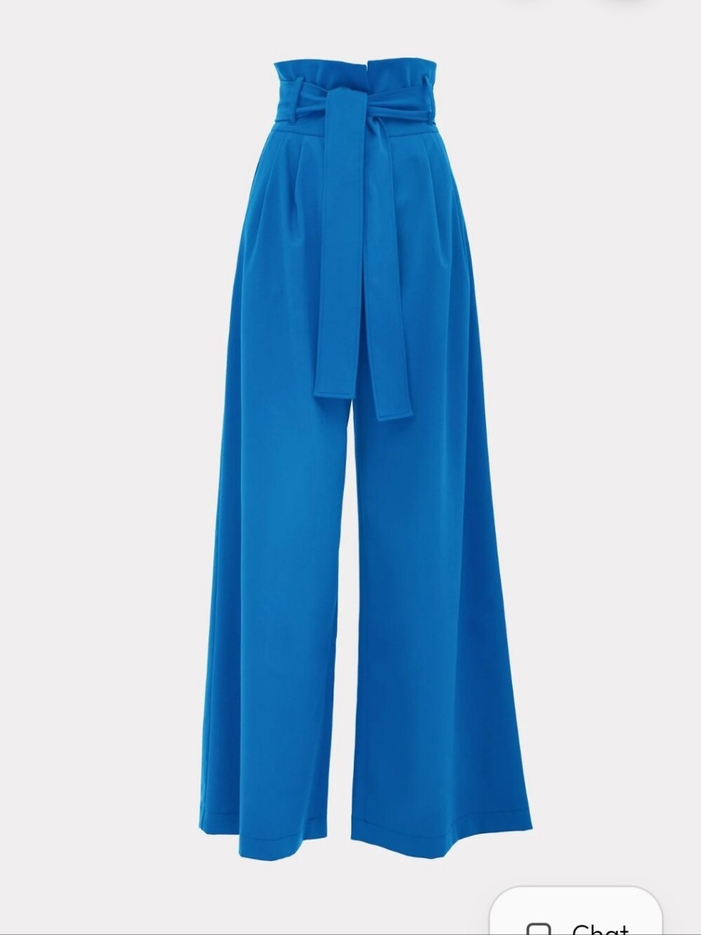 Julia Allert Wide-Leg High-Waist Trousers in Bright Blue